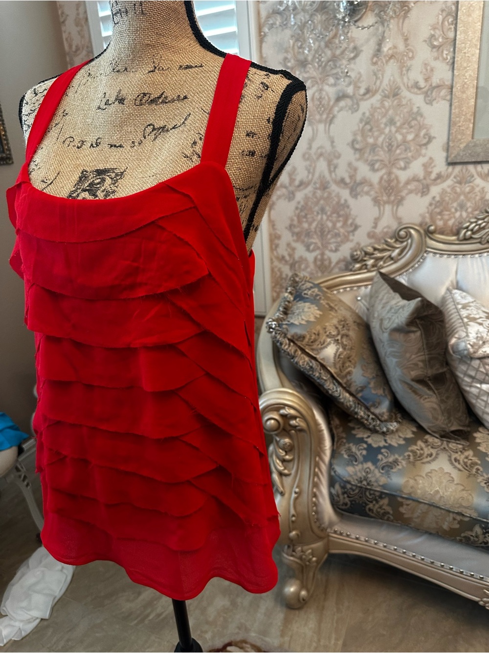 hazel Red Ruffle Layered Camisole - Picture 5 of 8